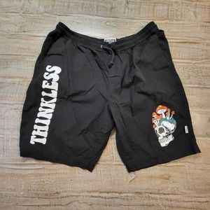 Cornerstore Bodega Mushroom Skull Thinkless Shorts Size Men's L Black